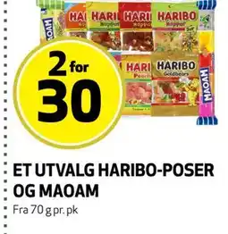 Bunnpris ET UTVALG HARIBO-POSER OG MAOAM tilbud
