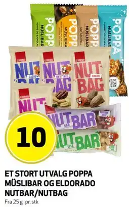 Bunnpris ET STORT UTVALG POPPA MÜSLIBAR OG ELDORADO NUTBAR/NUTBAG tilbud