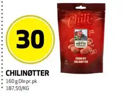 Bunnpris CHILINØTTER tilbud