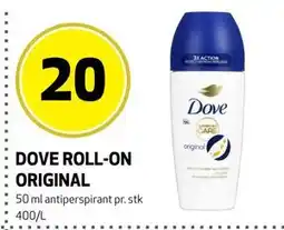 Bunnpris DOVE ROLL-ON ORIGINAL tilbud