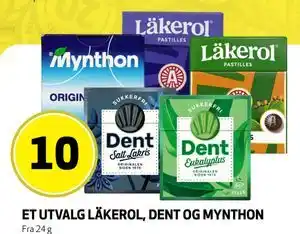 Bunnpris ET UTVALG LÄKEROL, DENT OG MYNTHON tilbud