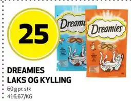Bunnpris DREAMIES LAKS OG KYLLING tilbud