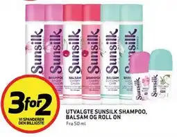 Bunnpris UTVALGTE SUNSILK SHAMPOO, BALSAM OG ROLL ON tilbud