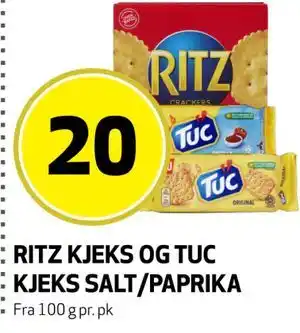 Bunnpris RITZ KJEKS OG TUC KJEKS SALT/PAPRIKA tilbud
