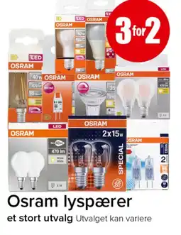 Spar Osram lyspærer tilbud