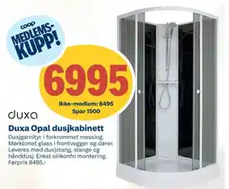 Coop Byggmix Duxa Opal dusjkabinett tilbud