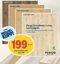 Coop Byggmix Pergo Trondheim 1-stav laminatgulv tilbud