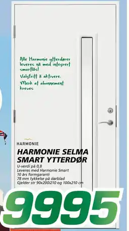 Coop Byggmix Harmonie Selma smart ytterdør tilbud
