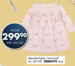 Sparkjøp Mønstret kjole i merinoull tilbud