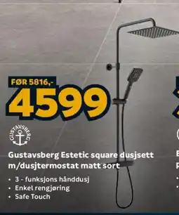 Megaflis Gustavsberg Estetic square dusjsett tilbud