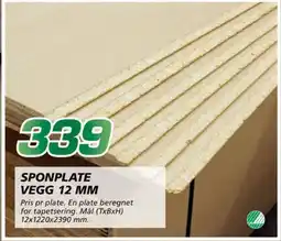 Coop Byggmix Sponplate Vegg 12 mm tilbud