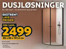 Megaflis Celeste Lucca buet dusjhjørne sort tilbud