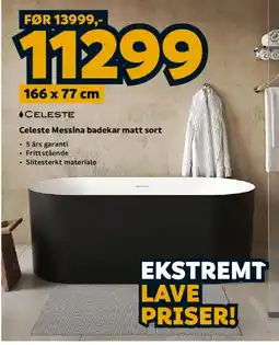 Megaflis Celeste Messina badekar matt sort tilbud