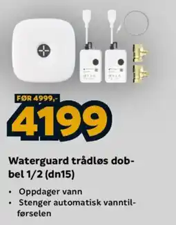 Megaflis Waterguard trådløs dobbel 1/2 (dn15) tilbud