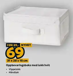 Megaflis Oppbevaringsboks med lokk hvit tilbud