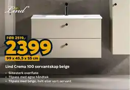 Megaflis Lind Crema 100 servantskap beige tilbud