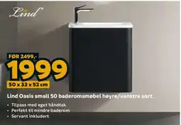 Megaflis Lind Oasis small 50 baderomsmøbel høyre/venstre sort tilbud