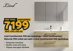 Megaflis Lind Continental 100 servantskap + Lind Continental tilbud