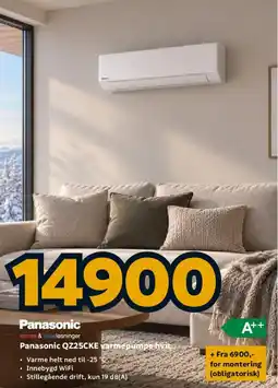 Megaflis Panasonic varme & kjøleløsninger Panasonic QZ25CKE varmepumpe hvit tilbud