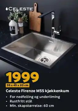 Megaflis Celeste Firenze M55 kjøkkenkum tilbud