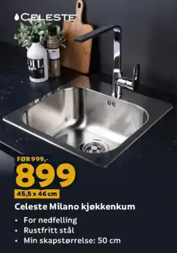 Megaflis Celeste Milano kjøkkenkum tilbud