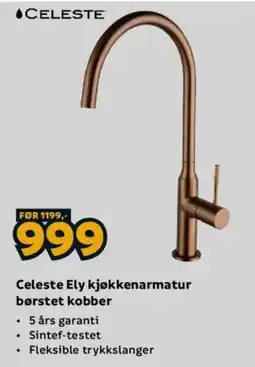Megaflis Celeste Ely kjøkkenarmatur børstet kobber tilbud