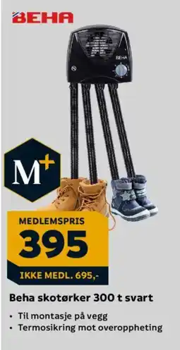 Megaflis Beha skotørker 300 t svart tilbud