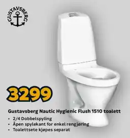 Megaflis Gustavsberg Nautic Hygienic Flush 1510 toalett tilbud