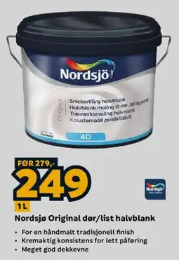 Megaflis Nordsjö Original dør/list halvblank tilbud