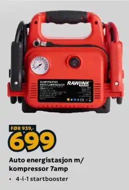 Megaflis Rawlink auto energistasjon m/ kompressor 7amp tilbud