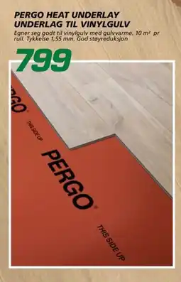 Coop Byggmix Pergo heat underlay underlag til vinylgulv tilbud