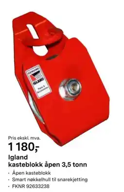 Felleskjøpet Igland kasteblokk åpen 3,5 tonn tilbud