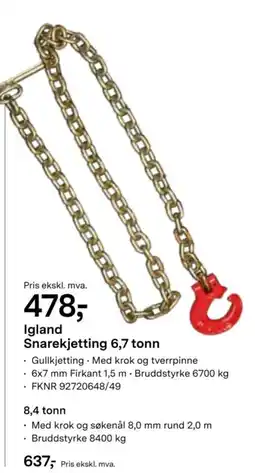 Felleskjøpet Igland Snarekjetting 6,7 tonn tilbud