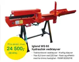 Felleskjøpet Igland WS 65 hydraulisk vedkløyver tilbud