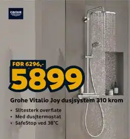 Megaflis Grohe Vitalio Joy dusjsystem 310 krom tilbud