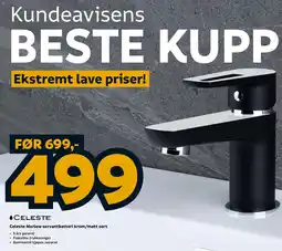 Megaflis Celeste Celeste Marlow servantbatteri krom/matt sort tilbud