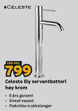 Megaflis Celeste Ely servantbatteri høy krom tilbud