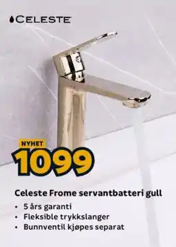 Megaflis Celeste Frome servantbatteri gull tilbud