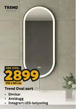 Megaflis Trend Oval sort tilbud