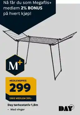 Megaflis Day tørkestativ 1,8m tilbud