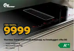 Megaflis Thermex Trend downdraft koketopp m/innebygget vifte 80 tilbud