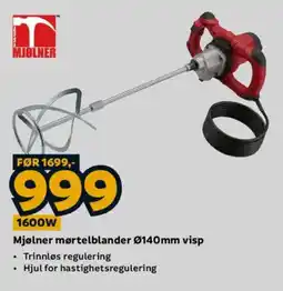 Megaflis Mjølner mørtelblander Ø140mm visp tilbud