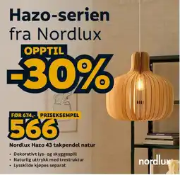 Megaflis Nordlux Hazo 43 takpendel natur tilbud