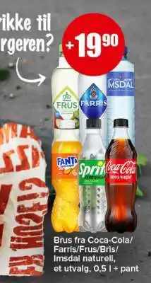Spar Brus fra Coca-Cola/Farris/Frus/Bris/Imsdal tilbud