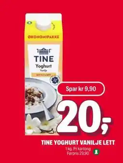 Coop Extra TINE YOGHURT VANILJE LETT tilbud