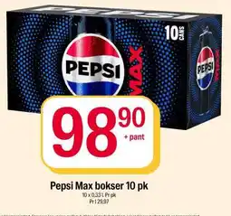 Coop Extra PEPSI MAX BOKSER 10 PK tilbud