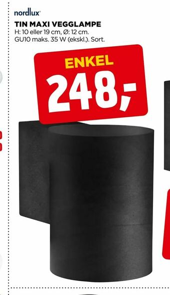 jem & fix Tin maxi vegglampe tilbud