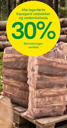 Felleskjøpet Alle lagerførte Espegard vedsekker og vedemballasje tilbud