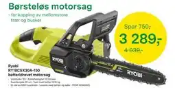 Felleskjøpet Ryobi RY18CSX30A-150 batteridrevet motorsag tilbud