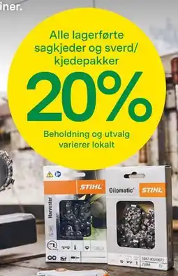 Felleskjøpet Alle lagerførte sagkjeder og sverd/ kjedepakker tilbud